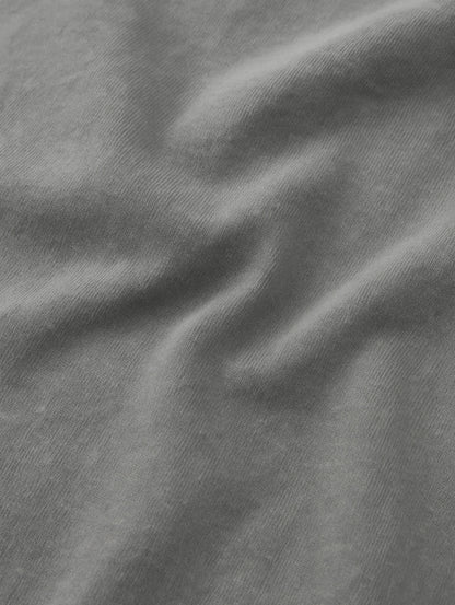 Heavyweight cotton texture of Ash Grey vintage t-shirt by Zarvion – soft and garment-dyed fabric